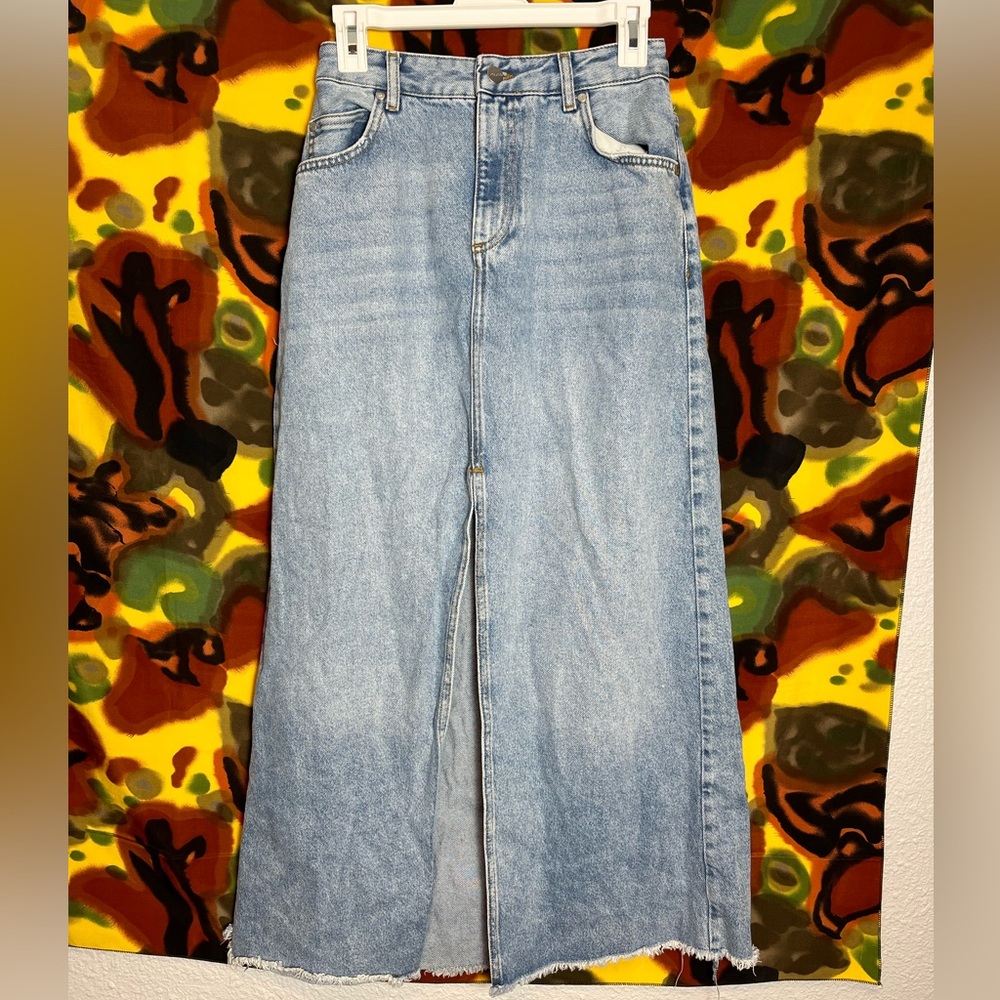 Anthropologie Pilcro Slit Denim Skirt US Size 2 Womens